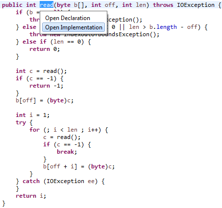 [Eclipse] Find the override method implementation in subclasses