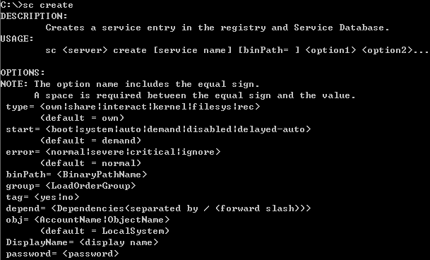 Windows服务的创建、查询及删除操作