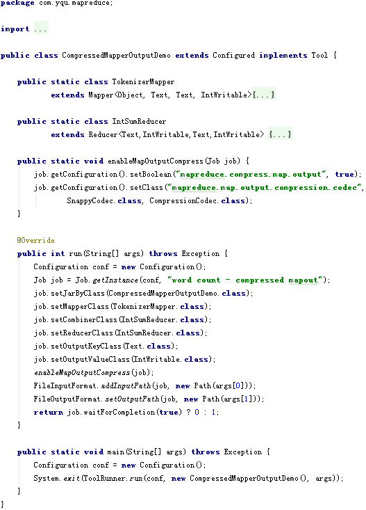 [Hadoop] 压缩MapReduce的Mapper输出