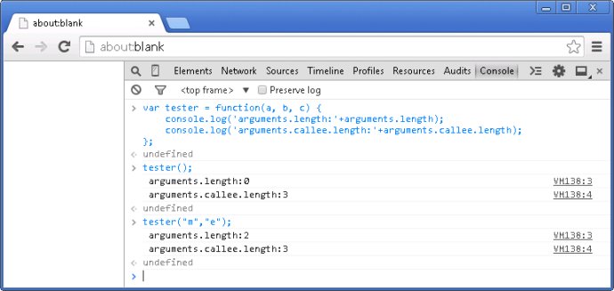 JavaScript: 函数的Arguments对象属性