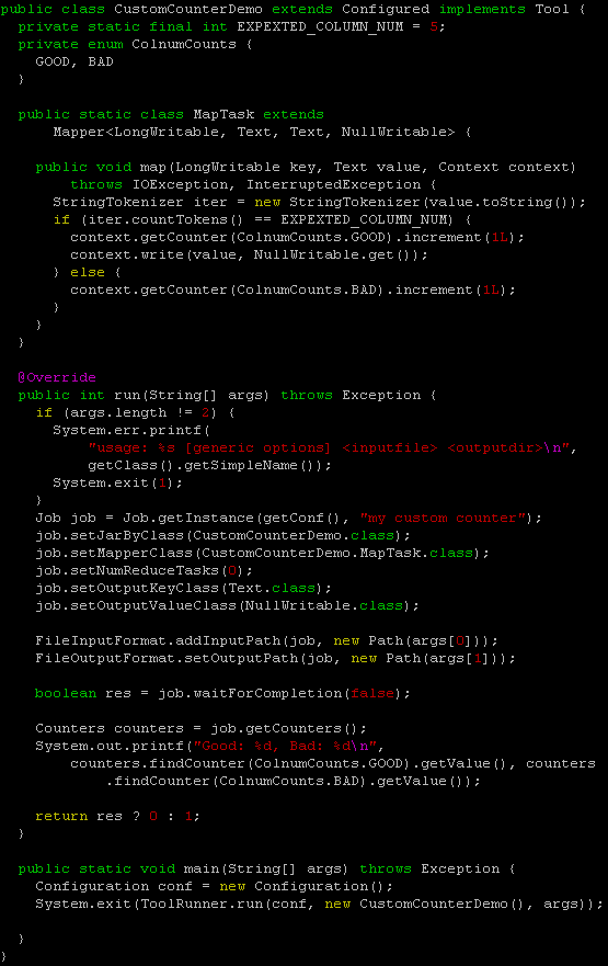 [Hadoop] MapReduce定制Counter实践