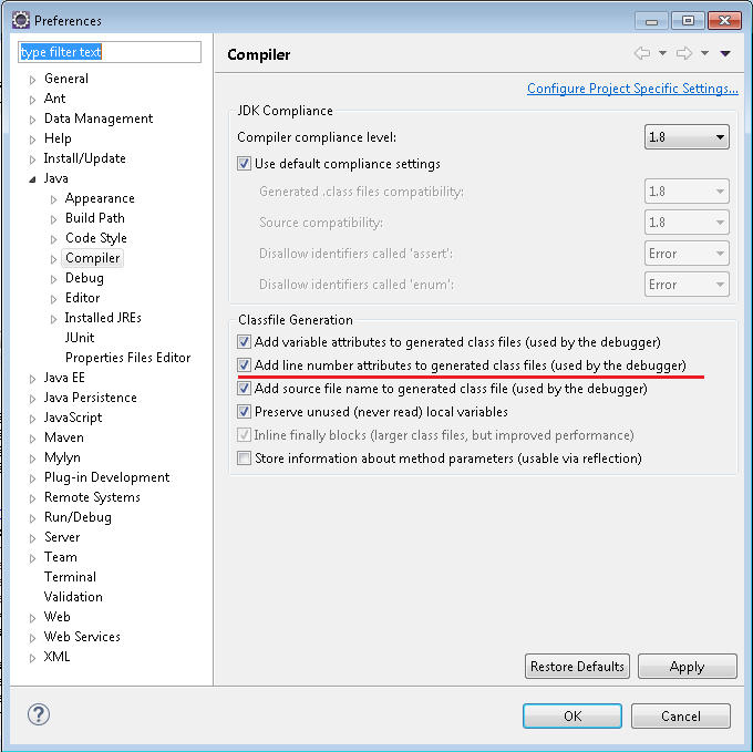 [Eclipse] 遭遇"Unable to install breakpoint due to missing line number attribute”