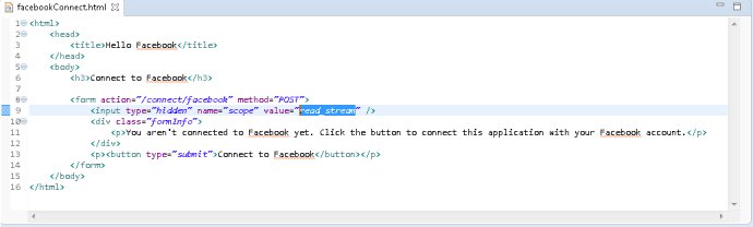 Spring Accessing Facebook Data Guide调试笔记