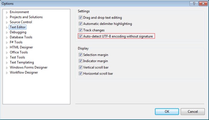 Visual Studio: 使用简体中文（GB2312）编码加载文件, 有些字节已用Unicode替换字符更换