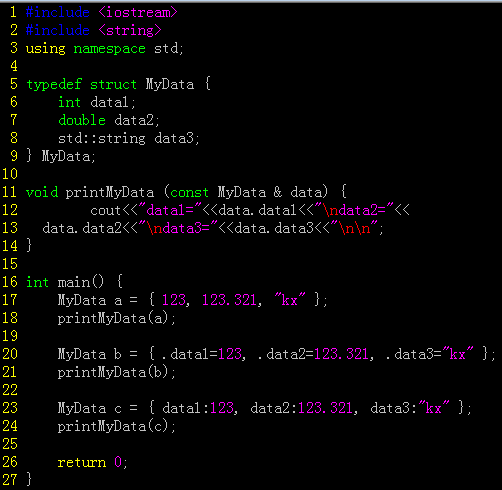 [C++]玩玩Designated Initializer