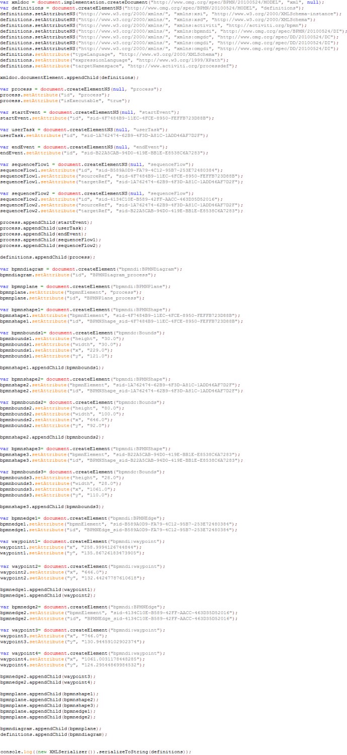 试用GoJS BPMN生成Activiti支持的process.bpmn.xml