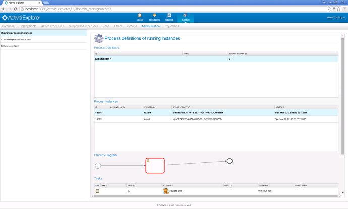 Retrieve the status of an process instance in Activiti