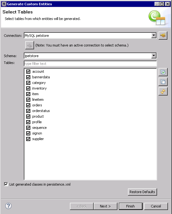 [Hibernate Tools] 通过数据库表生成JPA Entity类