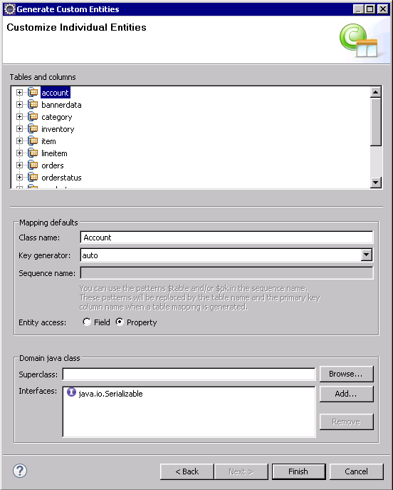 [Hibernate Tools] 通过数据库表生成JPA Entity类