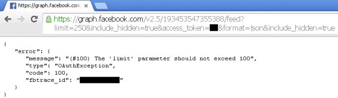 Facebook Graph API获取帖子订阅信息之limit参数