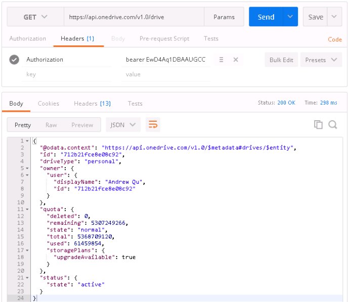 Hello Microsoft OneDrive API