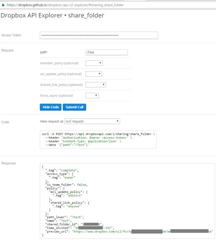 Hello Dropbox API