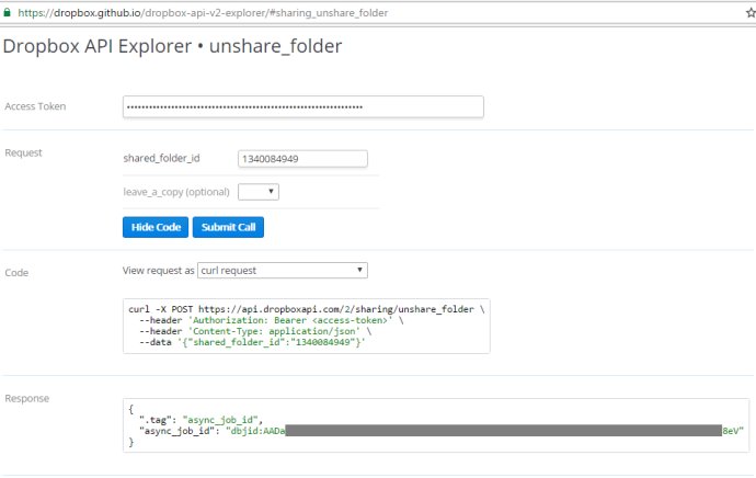 Hello Dropbox API