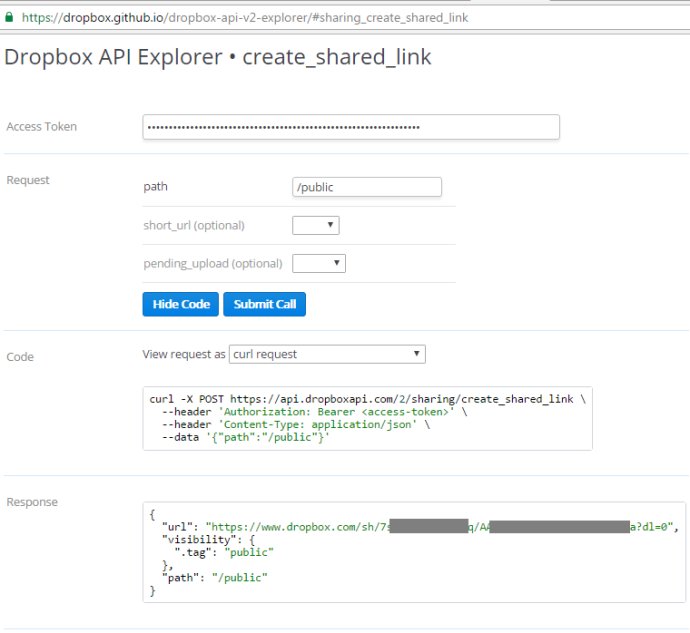 Hello Dropbox API