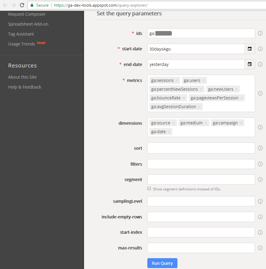 GA Query For Data Type