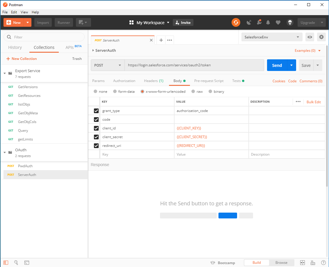 Postman: ServerAuth Request Body 